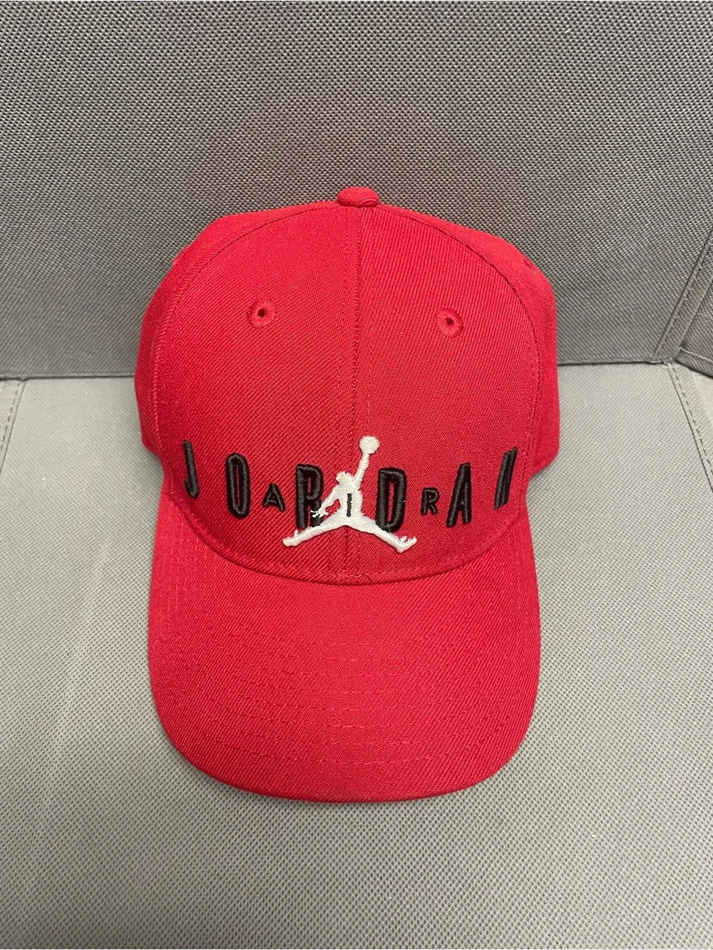 Jordan Kids Red Cap with White Jumpman and Black Lettering